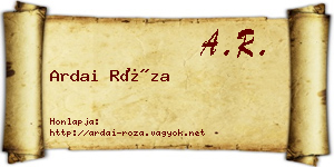 Ardai Róza névjegykártya